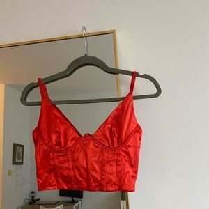 Corset top with spaghetti adjustable straps